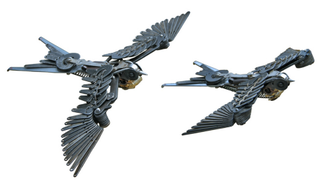Beautiful bird sculptures made entirely of typewriter parts